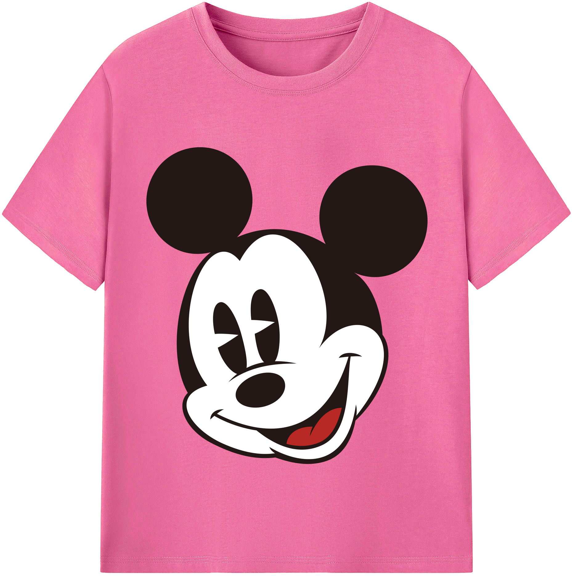 （画像用） ミッキーマウス Mickey Mouse レディースカジュアルプリントTシャツ（綿100％）